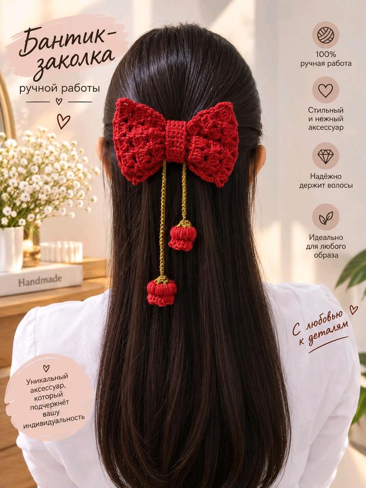 Handmade (ручная работа) Заколка бантик