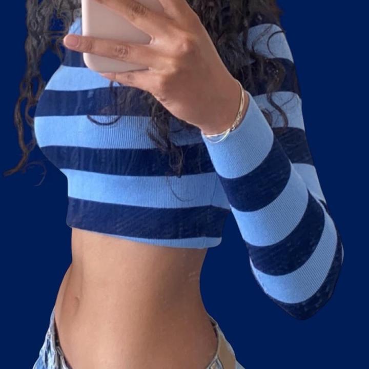 Укороченный  логслив ZARA в полоску