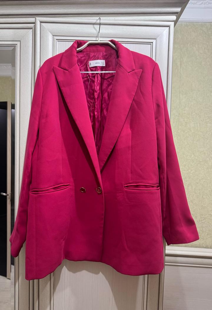 Пиджак Mango розовый двубортный oversize