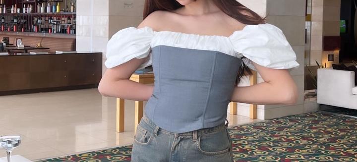 Bonnitto Collection Корсетный топ с объемными рукавами BONNITO