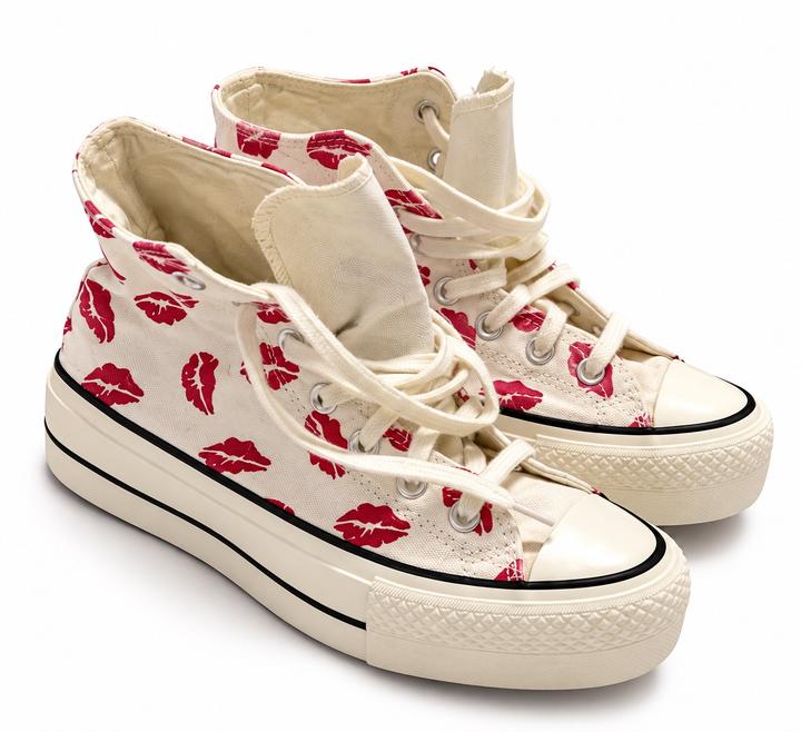 Кеды Converse All Star с принтом губ