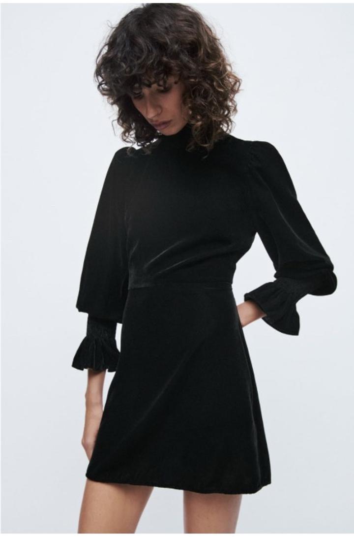 Платье мини велюровое Zara