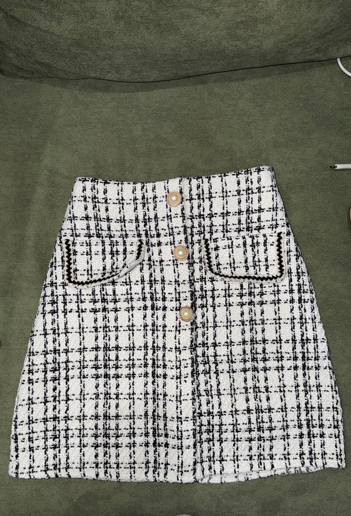 Zara Твидовая юбка мини в клетку