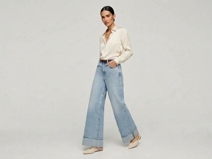 Джинсы ZARA с широкими штанинами