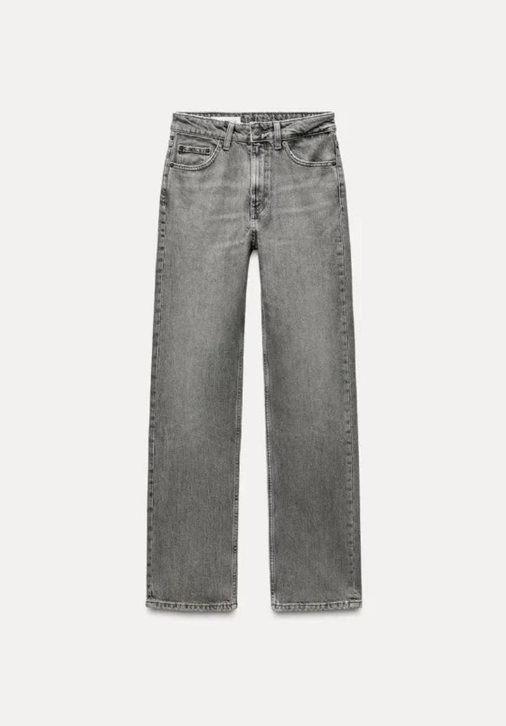 Zara Серые джинсы прямого кроя