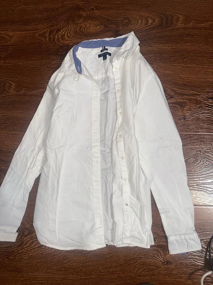 плотная белая рубашка tommy hilfiger