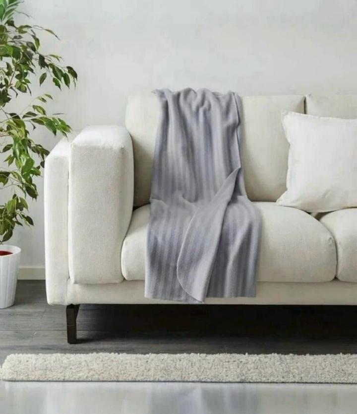 IKEA, VITMOSSA, плед для дивана, многофункциональное одеяло, серое, 120x160 см.