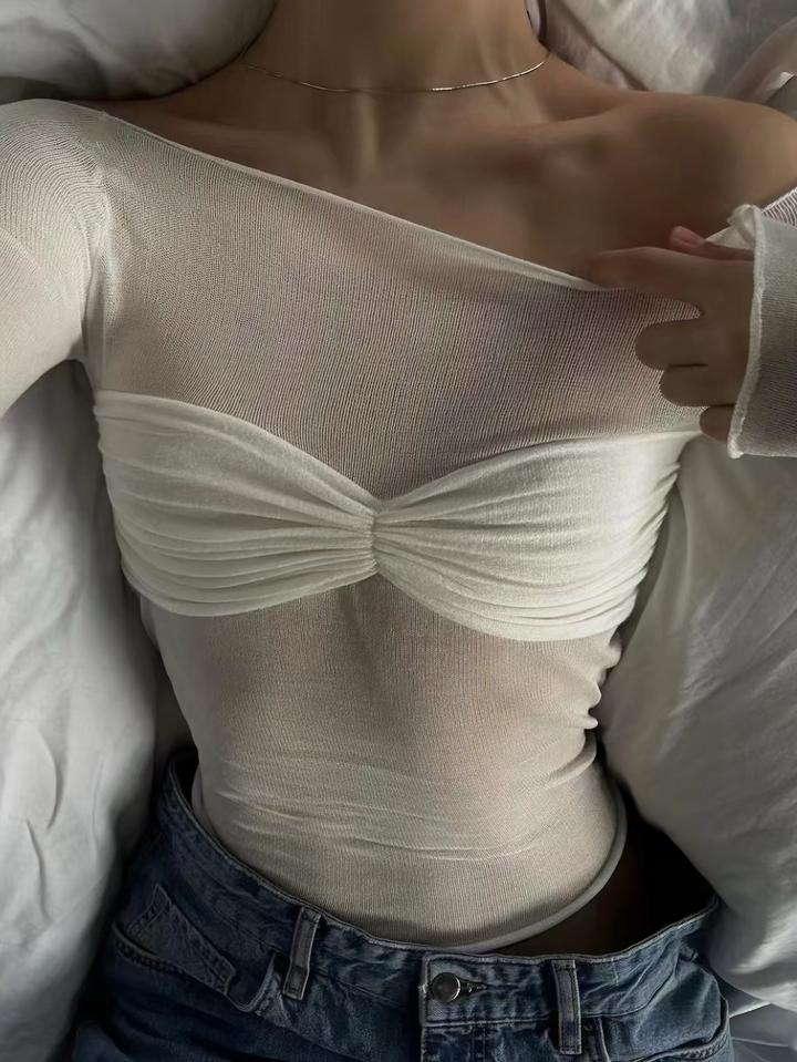 Zara Прозрачный лонгслив с имитацией корсета