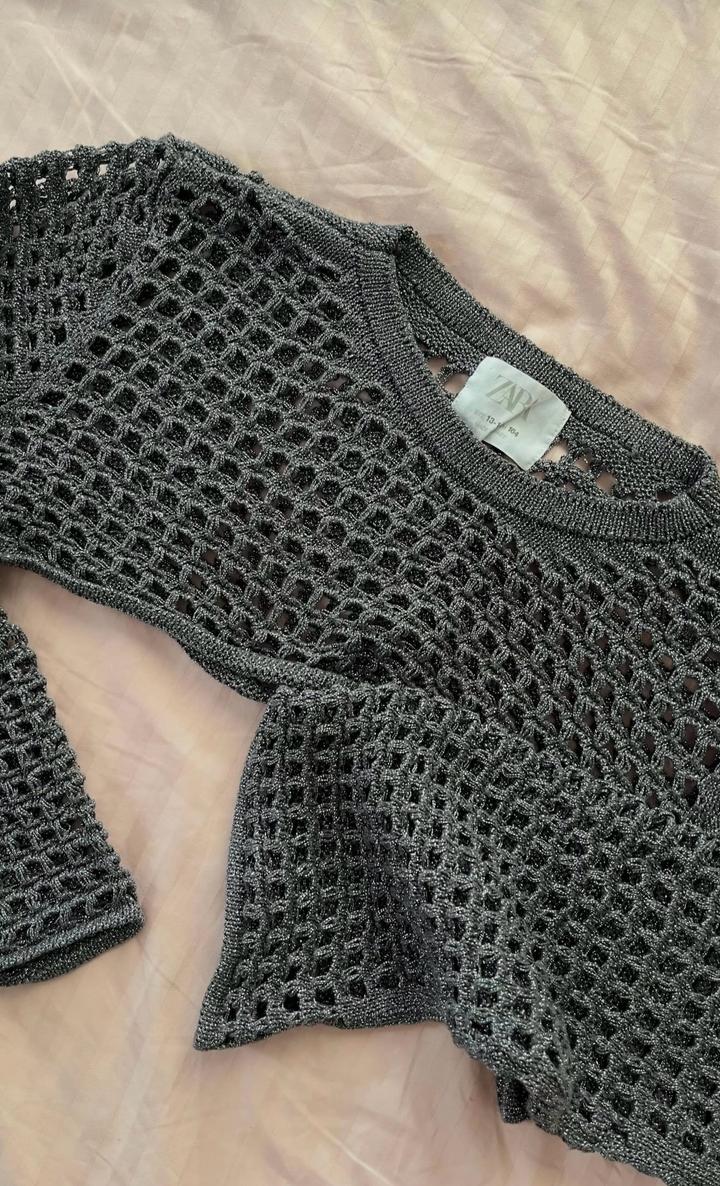 Zara Вязанная короткая кофта