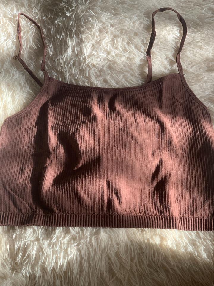 H&M Укороченный топ на бретелях в рубчик