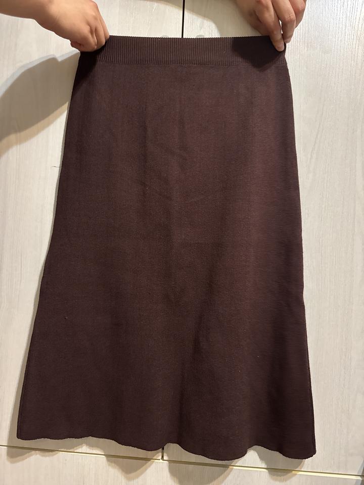Fashion Юбка миди трикотажная с разрезом