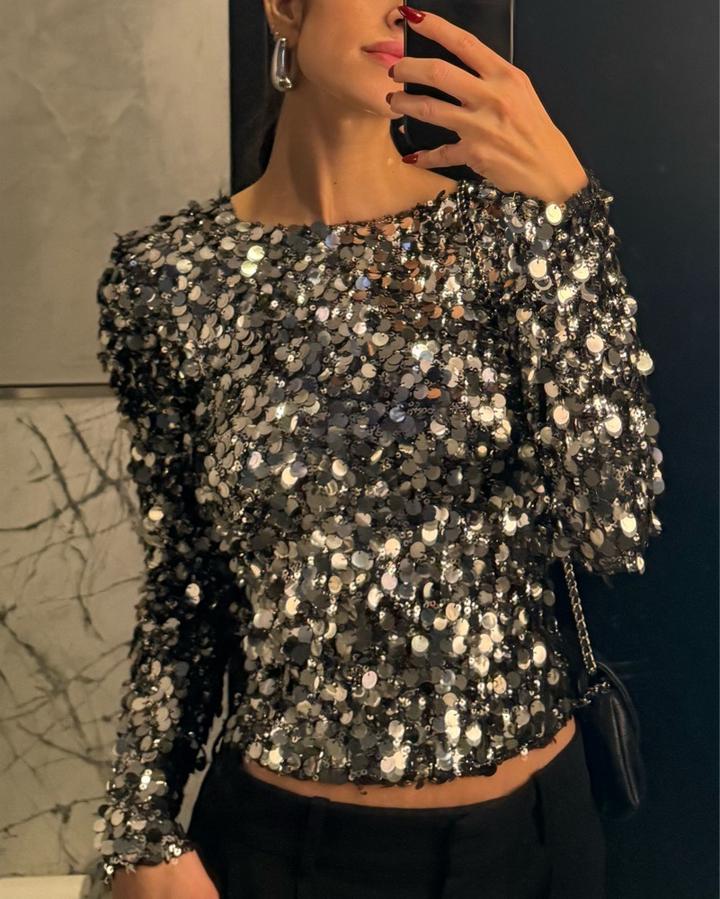 Топ ZARA с пайетками