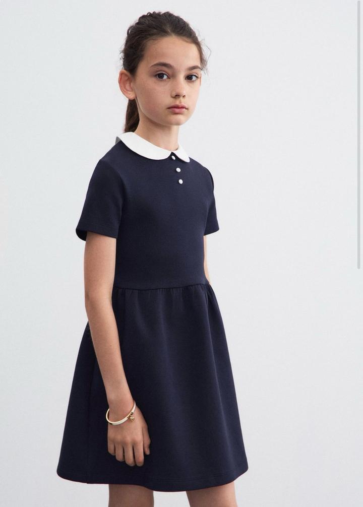 Детское платье с белым воротником lime