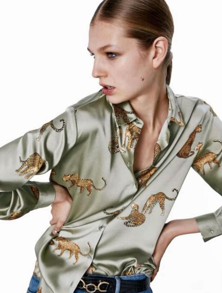 Рубашка Zara с леопардовым принтом