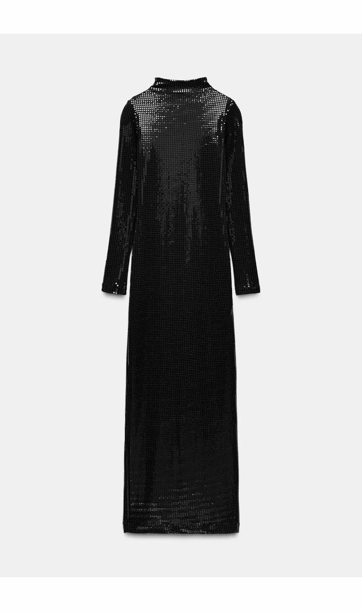 Длинное вечернее платье с пайетками ZARA