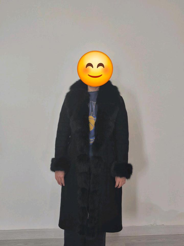 Черная дублёнка с мехом