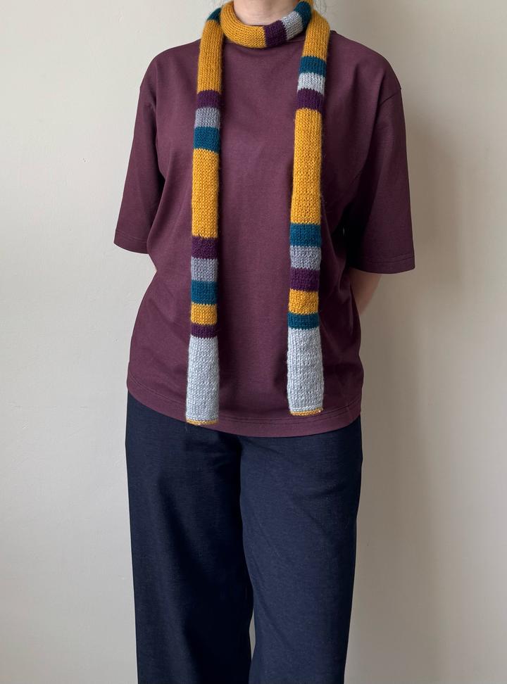 Handmade (ручная работа) Вязаный шарф в полоску / skinny scarf