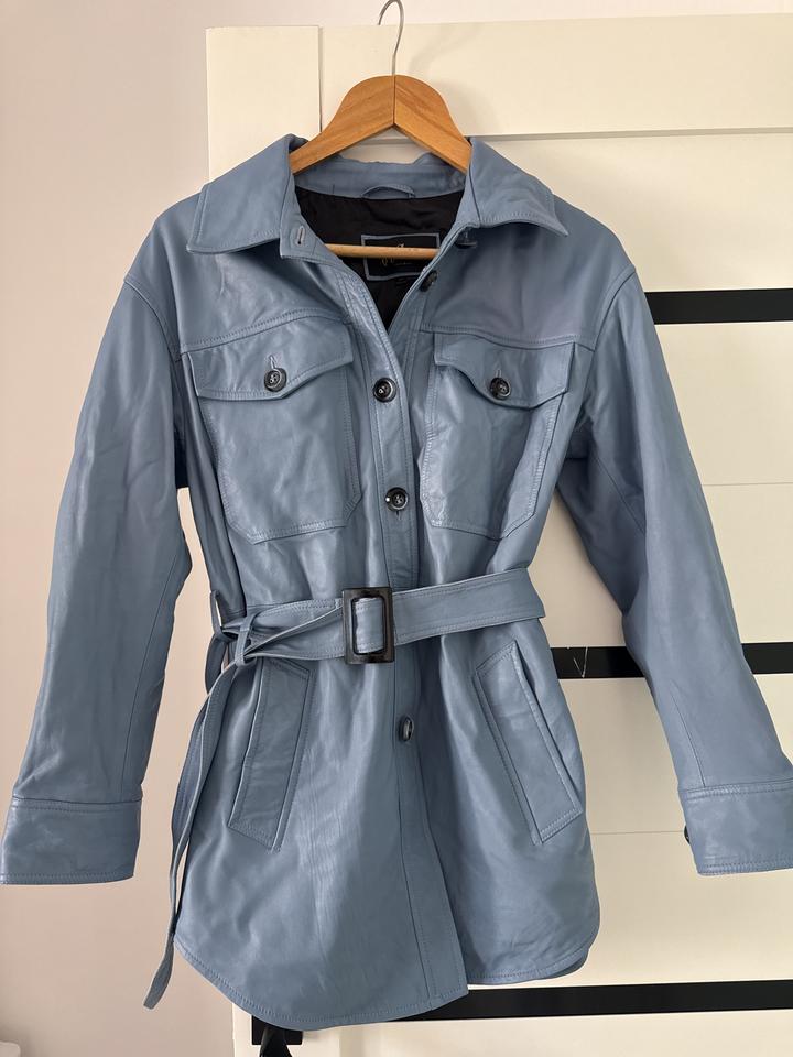 Плащ leather с поясом