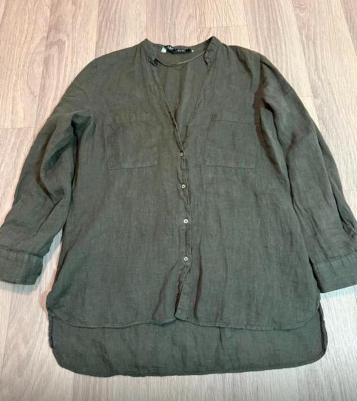 Zara кардиган и рубашка лен