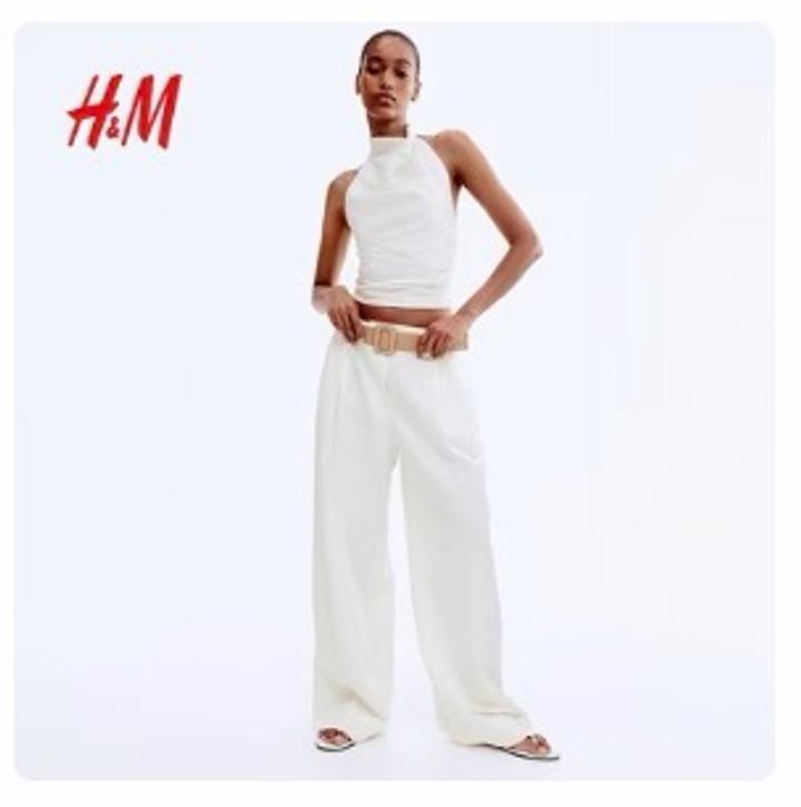 H&M топ белый с открытой спиной