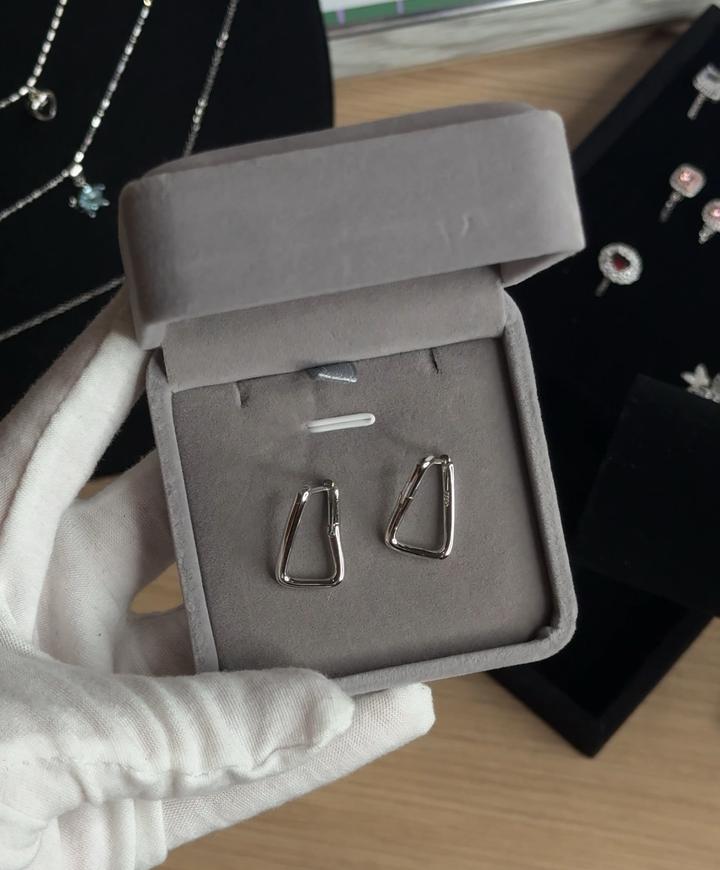 Серьги геометрические из серебра 925