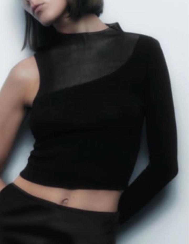 Zara Асимметричный топ на одно плечо