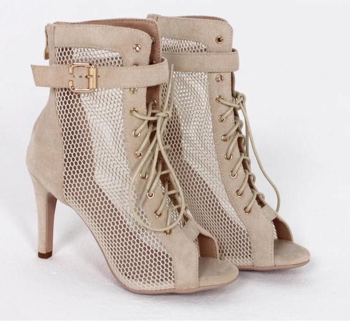 Женские ботильоны с сеткой (highheels)