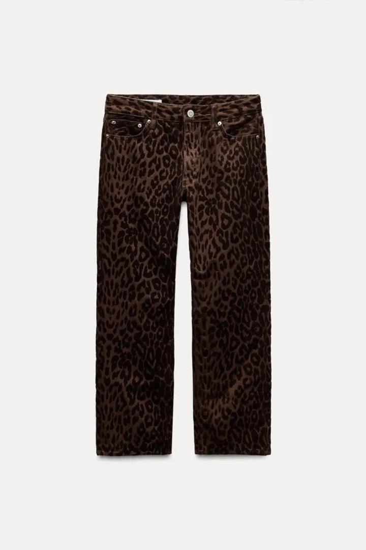 Zara Джинсы с бархатистым принтом