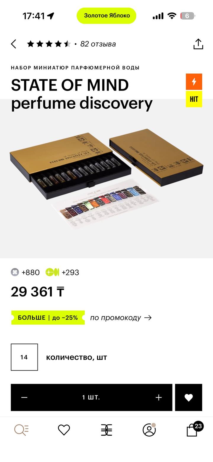 Набор миниатюр парфюмерной воды State of Mind