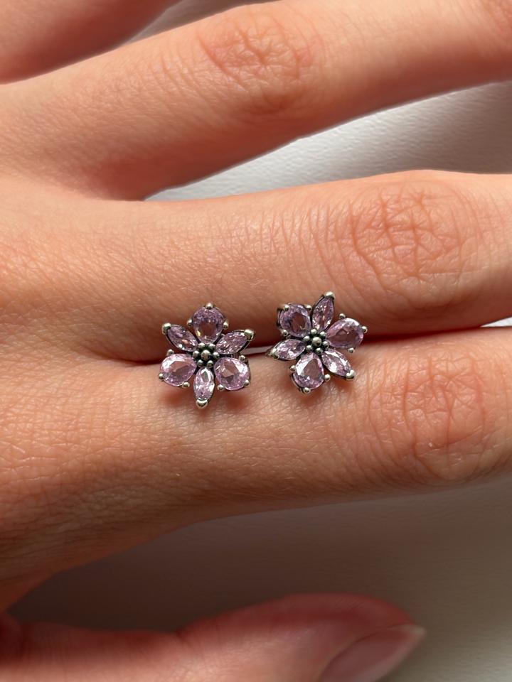 Серебро 925 пусеты розовые