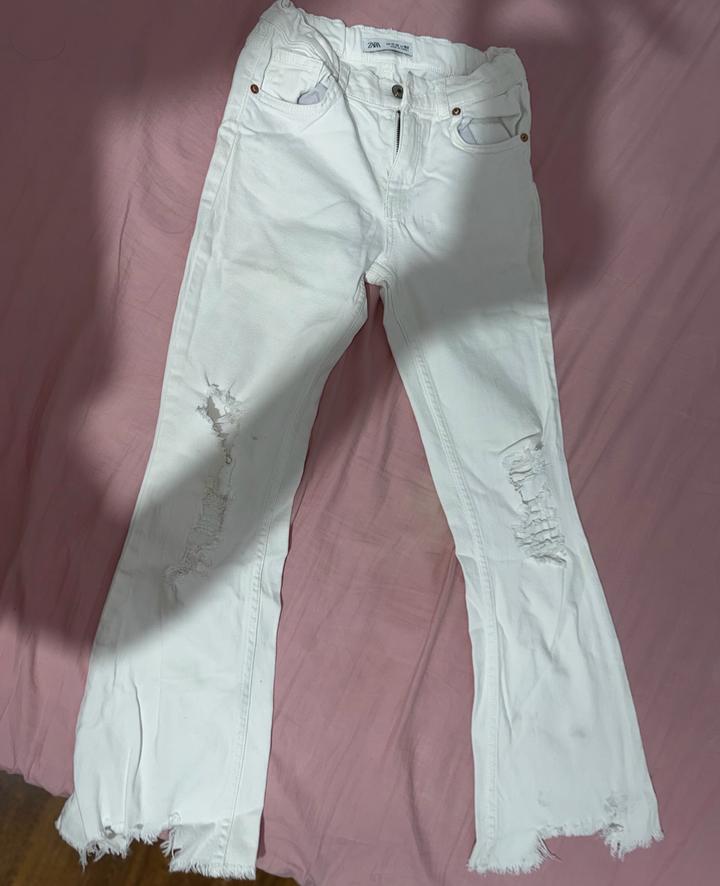 Белое джинсы от Zara размер 11-12лет см152