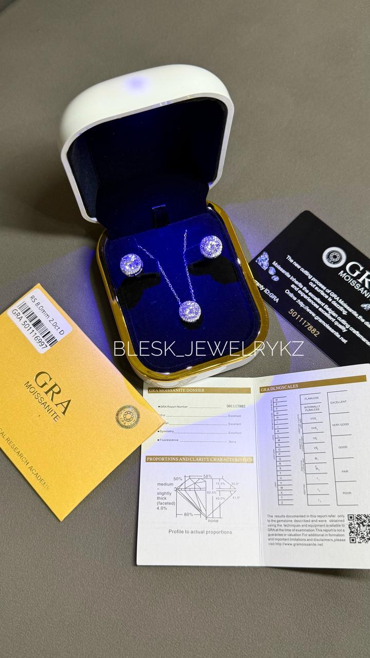 набор серебро 925 муассанит moissanite