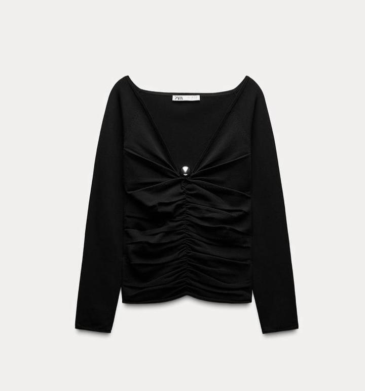 ZARA топ с драпировкой