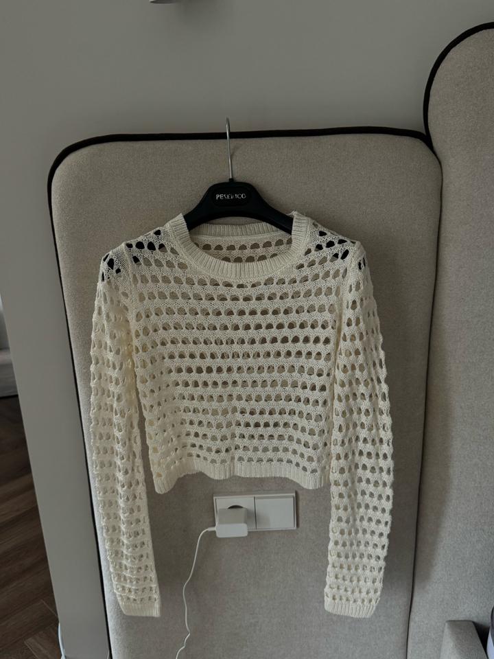 молочный сетчатый топ zara