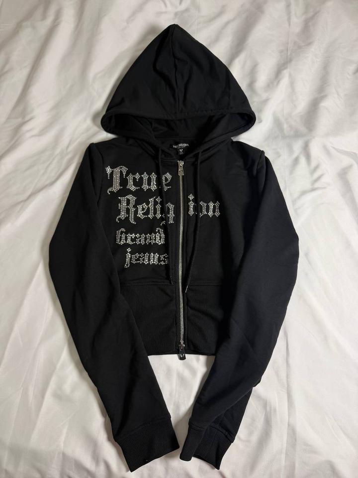 Худи True Religion на молнии со стразами