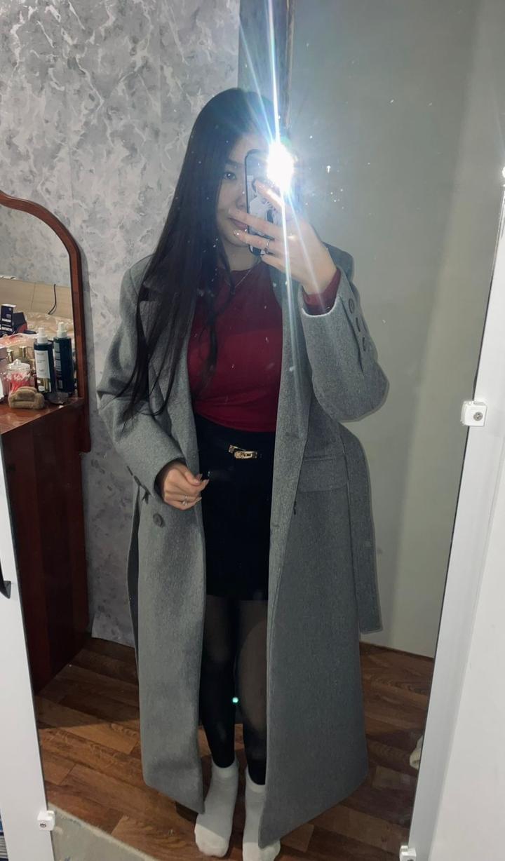 Женское серое пальто