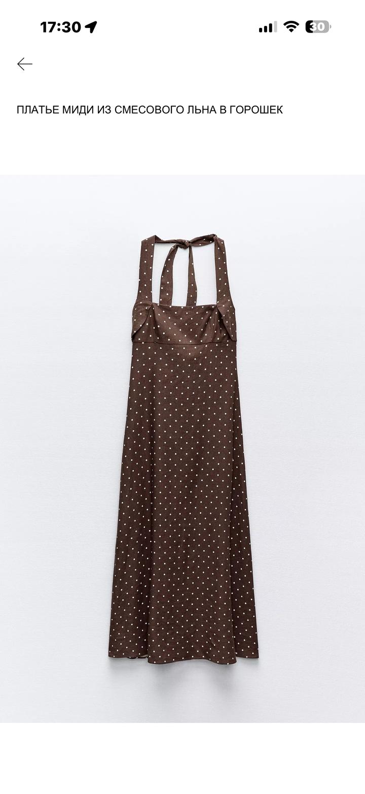 Zara Платье миди в горошек