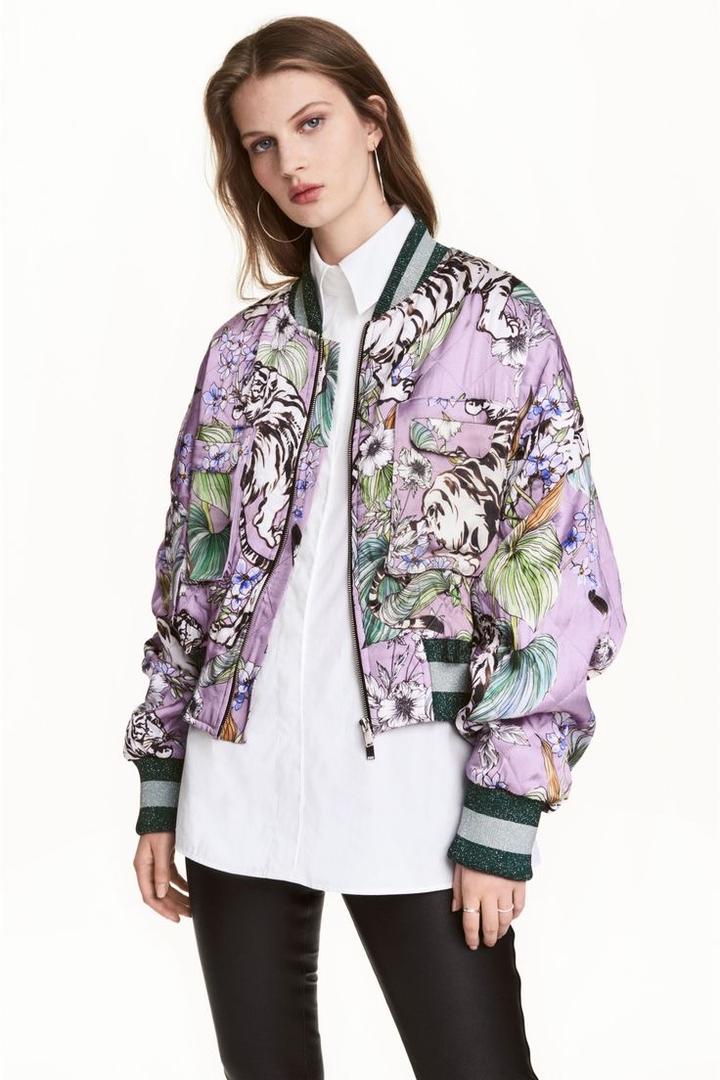 Бомбер H&M с принтом
