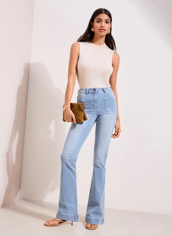 H&M Джинсы клеш с накладными карманами