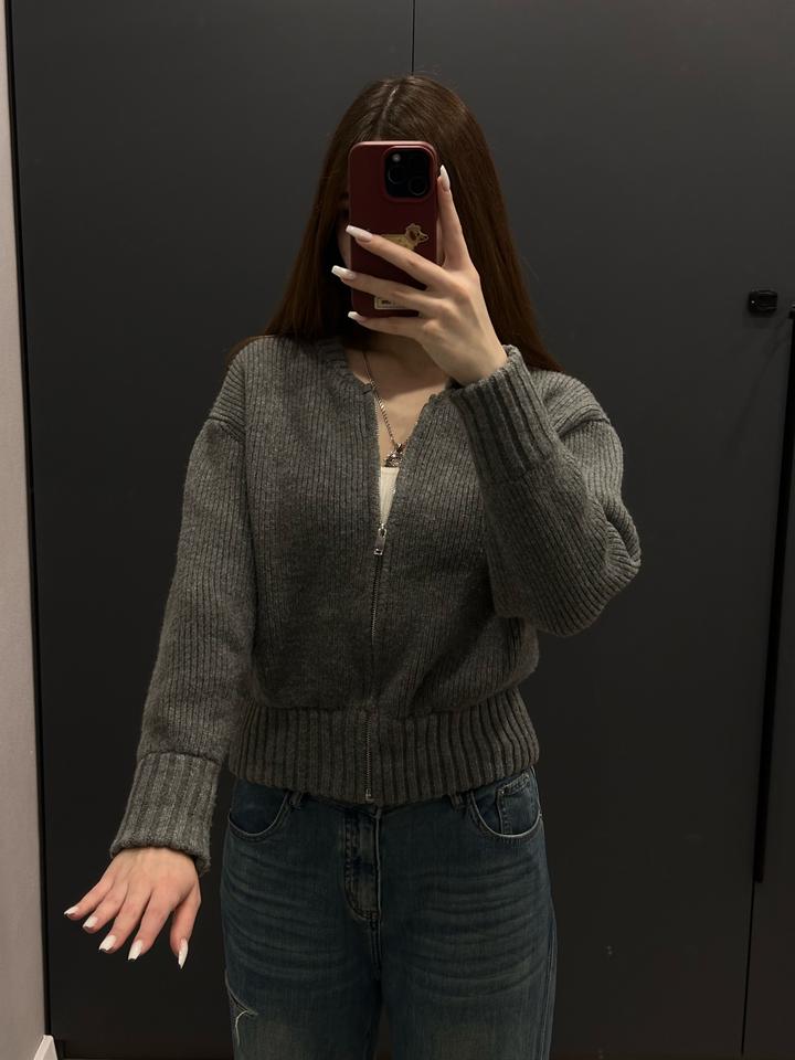 Трикотажный кардиган на молнии Zara