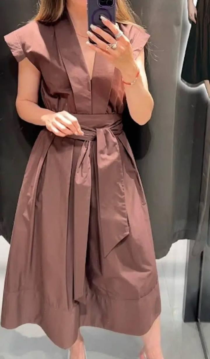 Zara платье миди с поясом