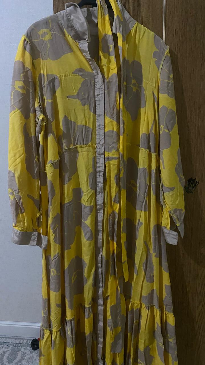 Жёлто-коричневое платье. 👗