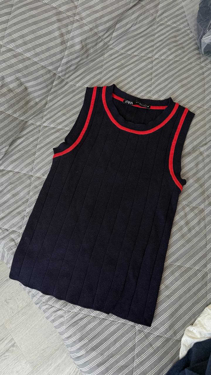 Майка ZARA в рубчик