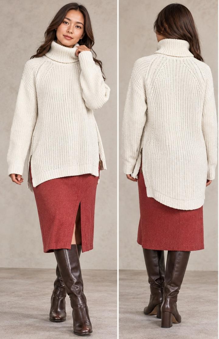 Вязаный джемпер River Island с высоким воротником