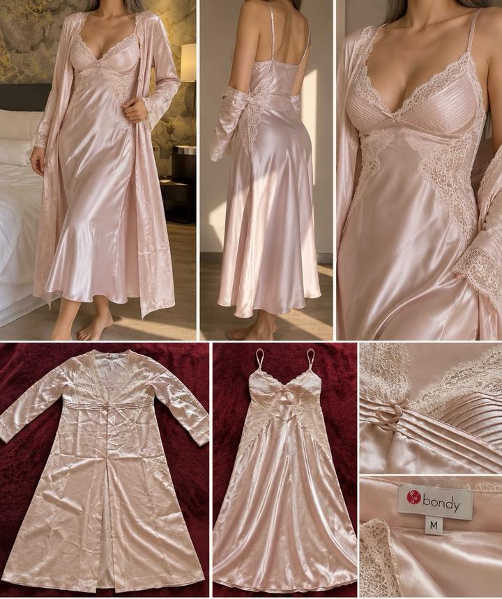 Роскошный атласный комплект для невесты Bondy Wedding 6 предметов 🤍