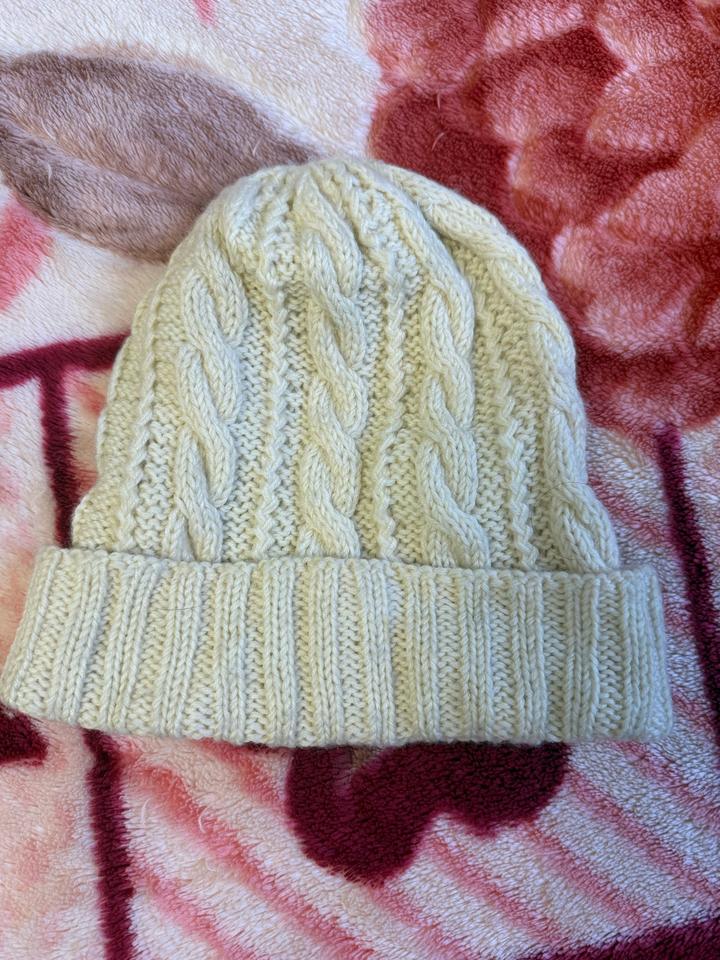 Handmade (ручная работа) Вязаная шапка бини с отворотом