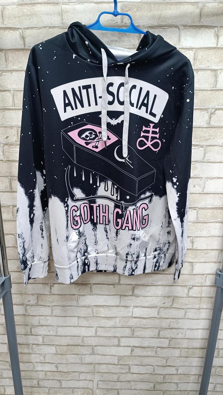 Anti Social Goth Gang Толстовка в готическом стиле с капюшоном худи
