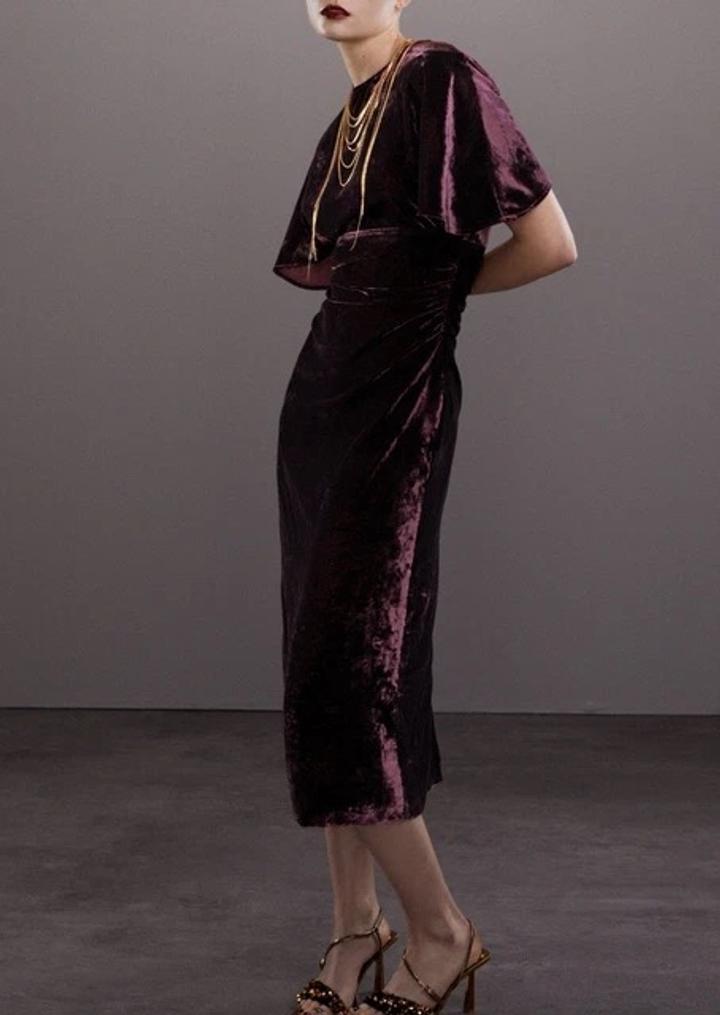 Zara Бархатное платье миди