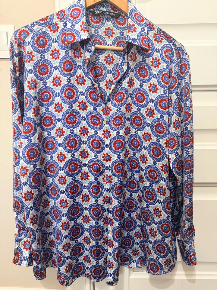 Zara рубашка с принтом
