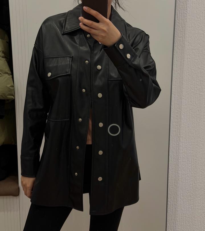 Zara Рубашка кожаная зара